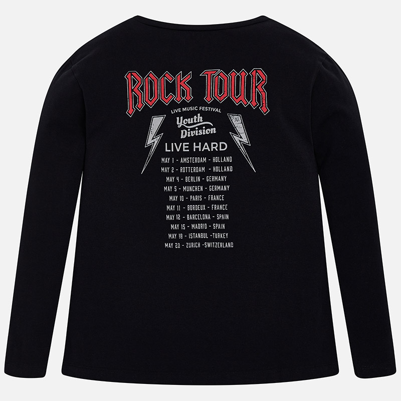 Dievčenské tričko s dlhým rukávom - bavlnené - ROCK