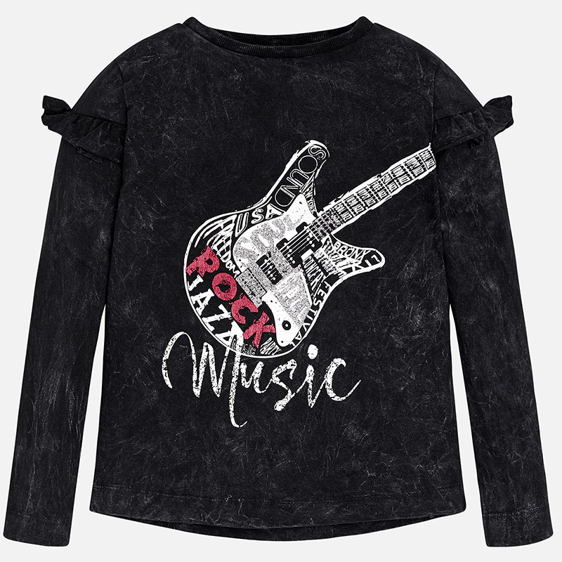 Dievčenské tričko s dlhým rukávom - GUITAR