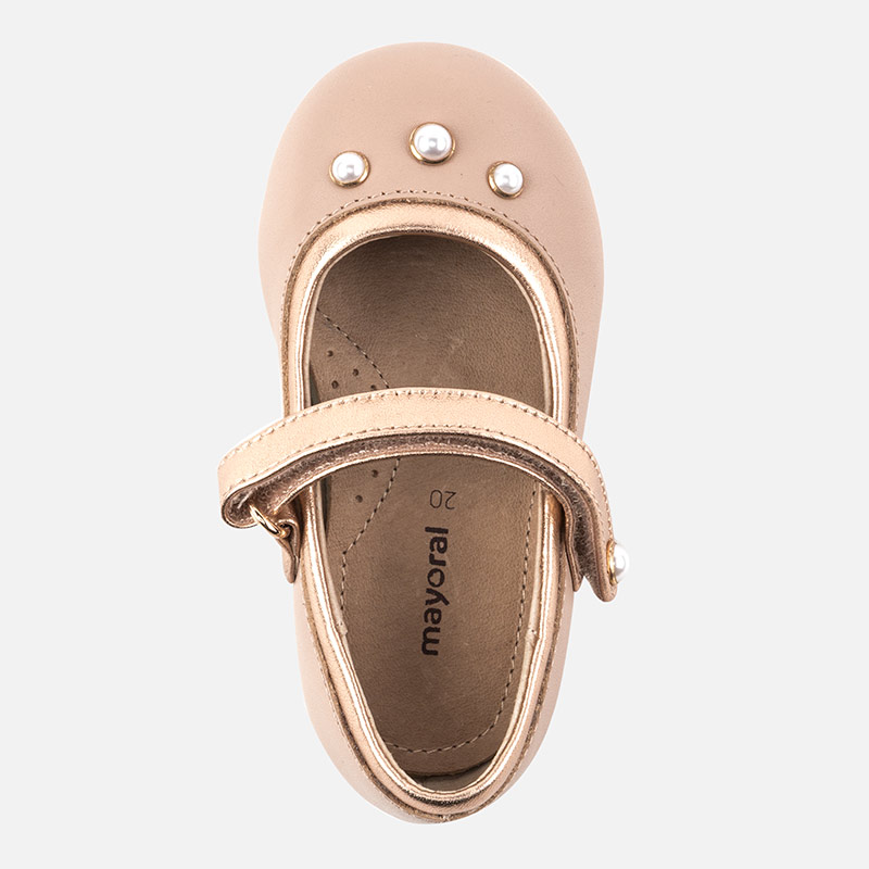 Dievčenské balerínky - Mary Jane-celokožené