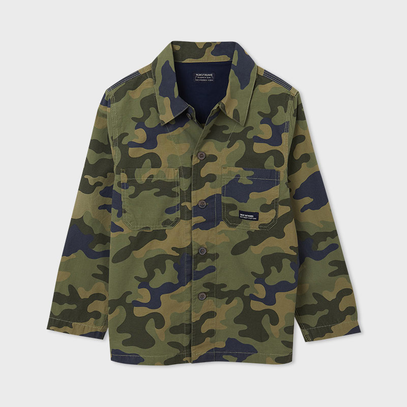 Chlapčenská košeľa s dlhým rukávom - Camo