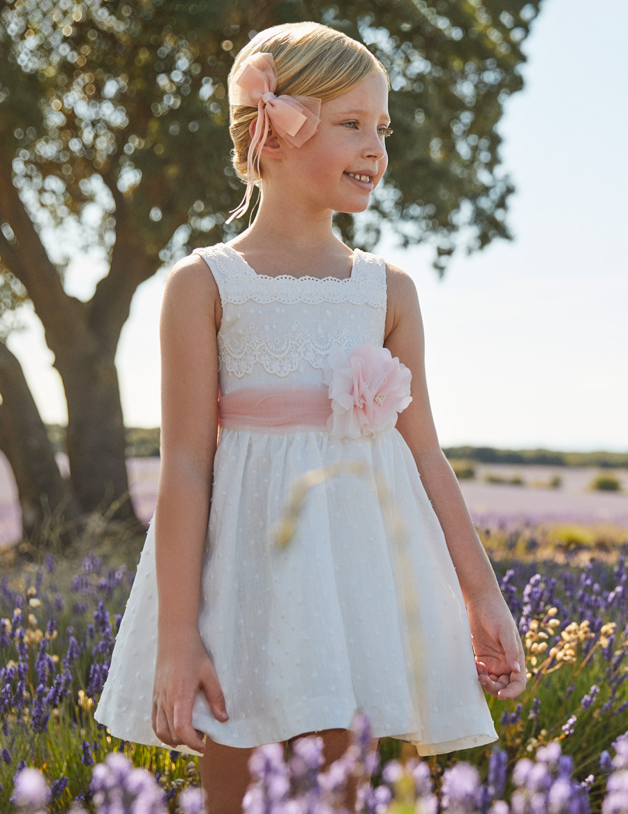 Dievčenské šaty  - Abel&Lula - POLKA DOTS LINEN DRESS
