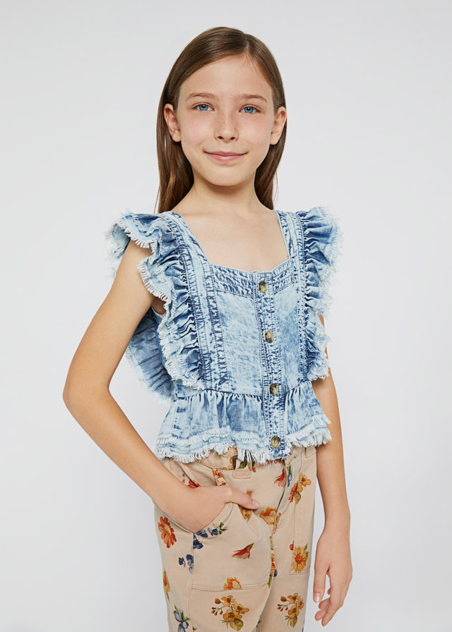 Dievčenská blúzka  - MYRL -  Lyocell Tencel™ ruffle blouse