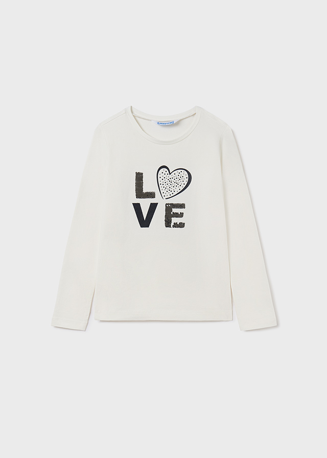 Dievčenské tričko s dlhým rukávom - M-MODA - LOVE