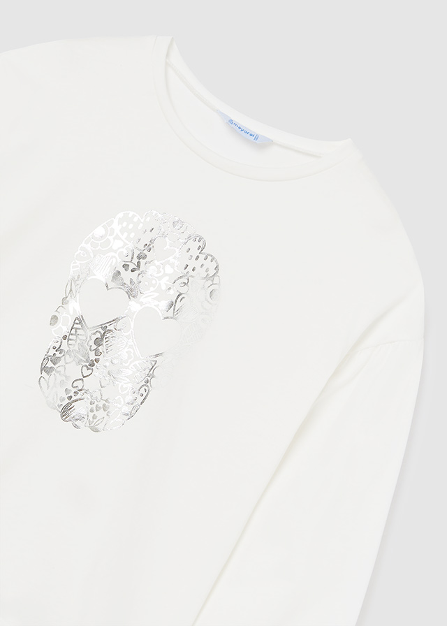 Dievčenské tričko s dlhým rukávom - M-MODA - Silver