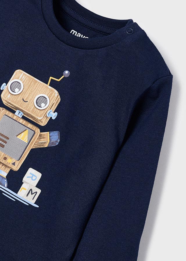 Chlapčenské tričko s dlhým rukávom - ECOFRIENDS - Robot