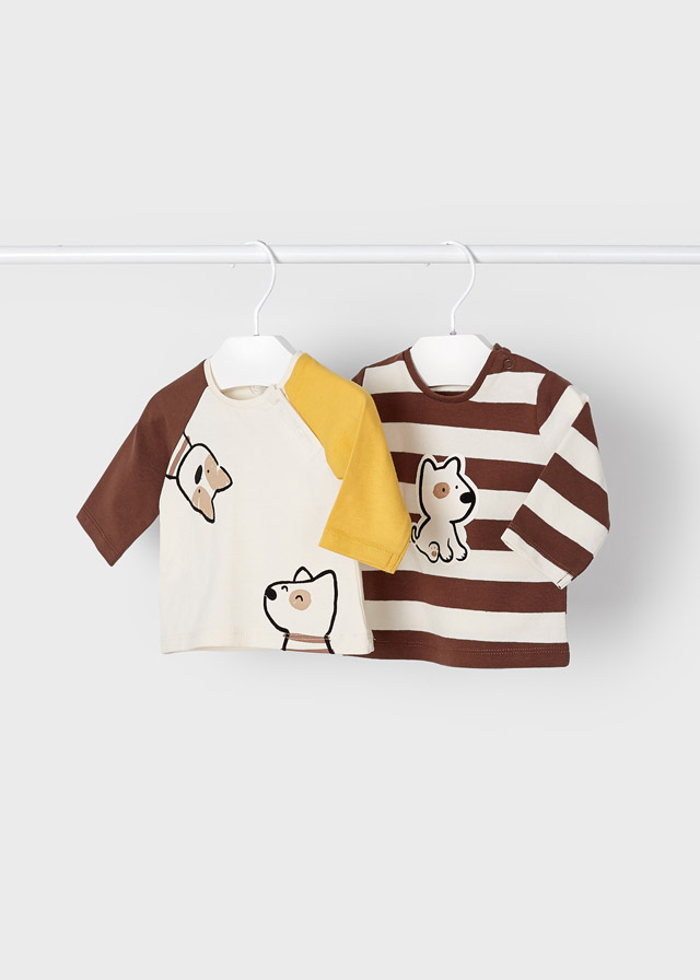 Chlapčenské tričko s dlhým rukávom - MYRL - ECOFRIENDS  - NB - 2set