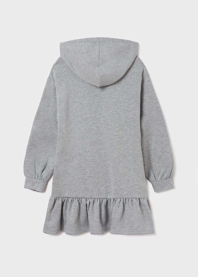 Dievčenské šaty s kapucňou - MYRL - ECOFRIENDS fleece dress