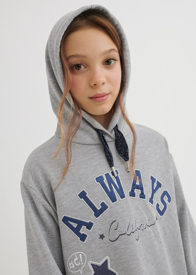 Dievčenské šaty s kapucňou - MYRL - ECOFRIENDS fleece dress