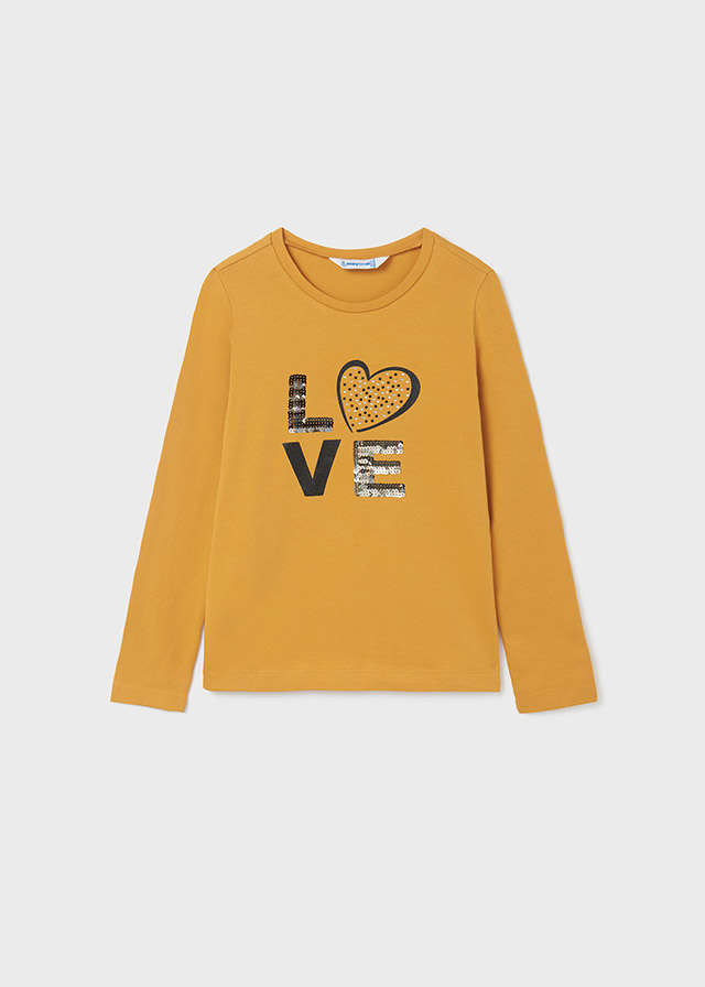 Dievčenské tričko s dlhým rukávom - M-MODA - LOVE