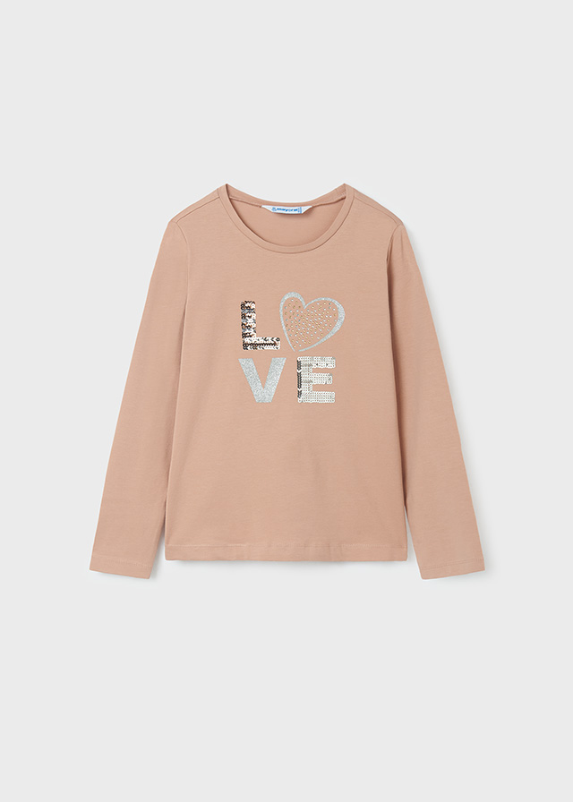 Dievčenské tričko s dlhým rukávom - M-MODA - LOVE