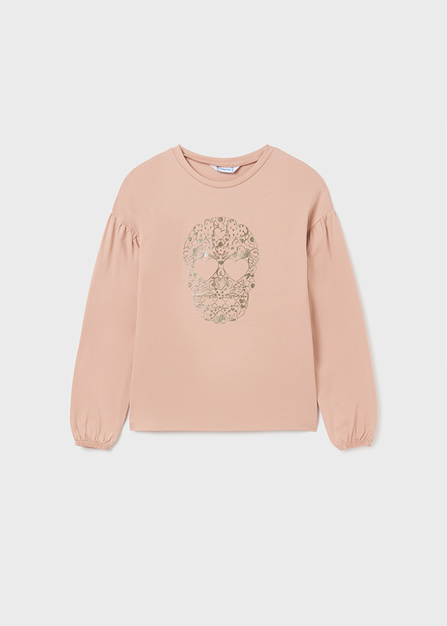 Dievčenské tričko s dlhým rukávom - M-MODA - Silver