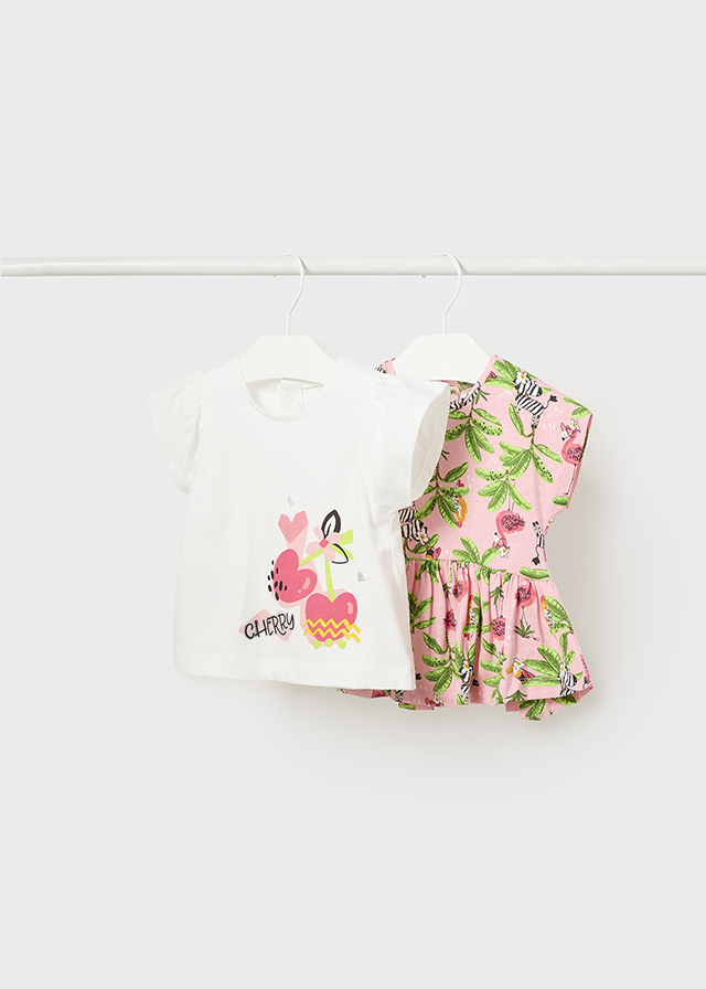 Dievčenské tričko s krátkym rukávom- 2-set - M-MODA