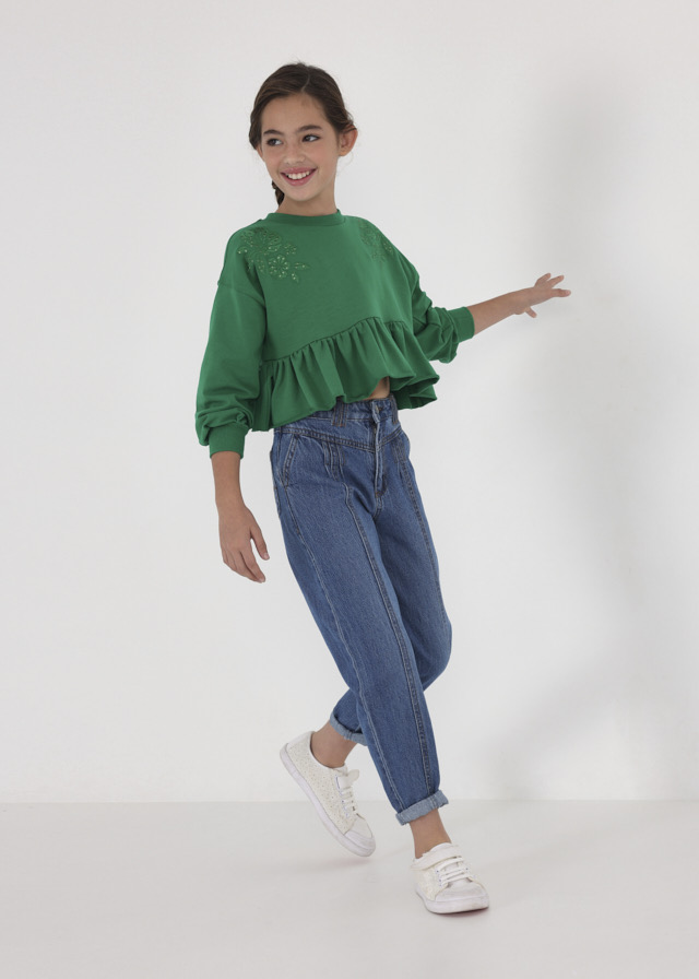 Dievčenské nohavice riflové - MYRL - denim