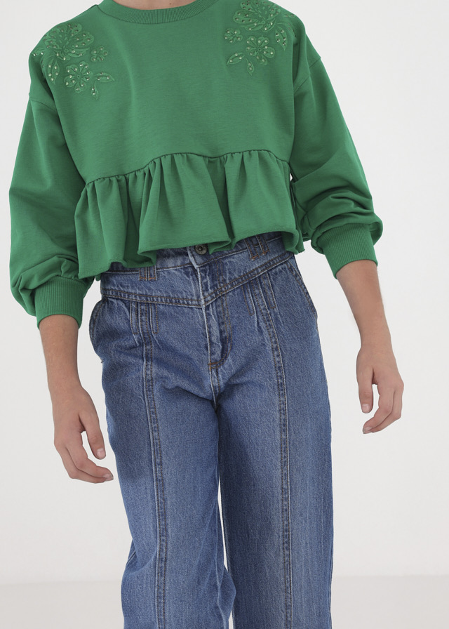 Dievčenské nohavice riflové - MYRL - denim