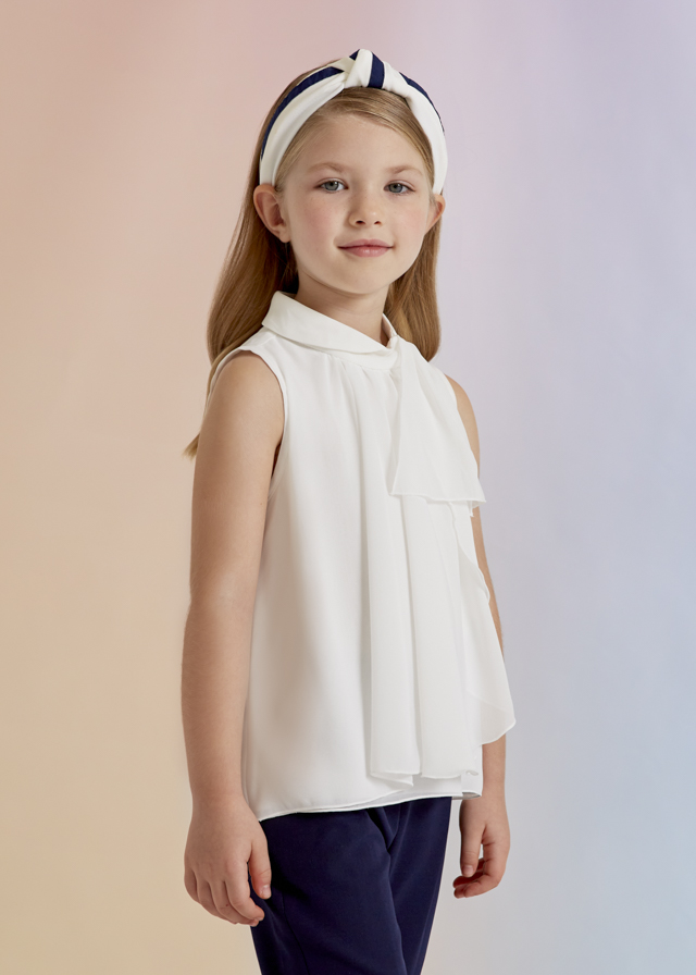Dievčenská blúzka bez rukávov - Abel&Lula - Chiffon Ruffle Blouse