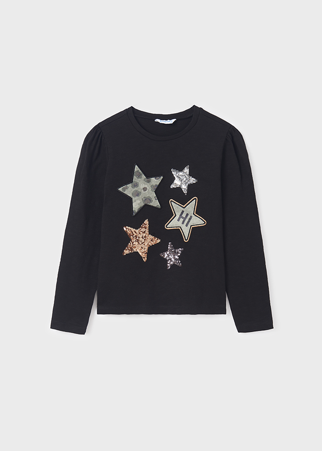 Dievčenské tričko s dlhým rukávom - MYRL - stars