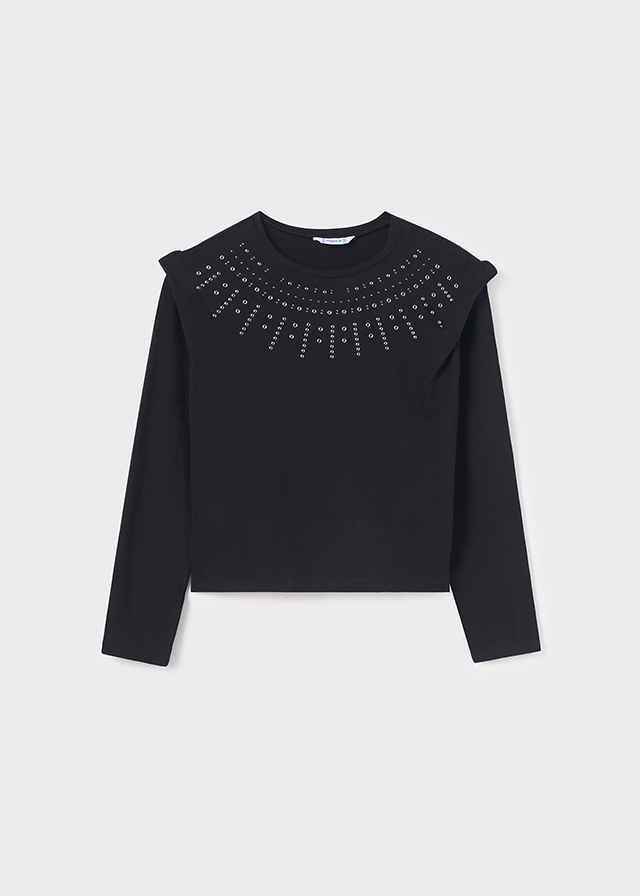 Dievčenské tričko s dlhým rukávom - MYRL - studs