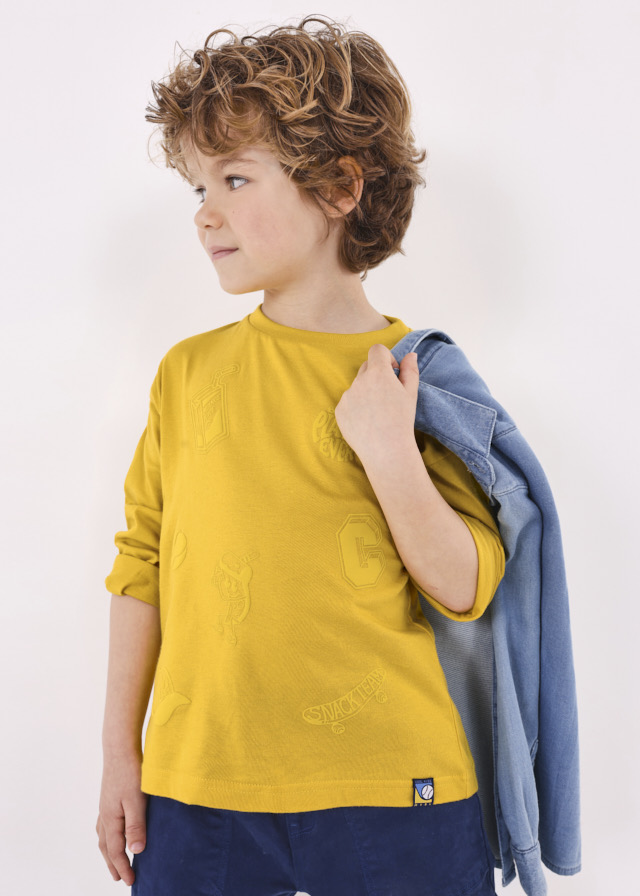 Chlapčenské tričko s dlhým rukávom - MYRL - Boy embossed T-shirt