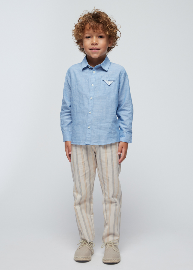 Chlapčenská košeľa s dlhým rukávom - MYRL - linen