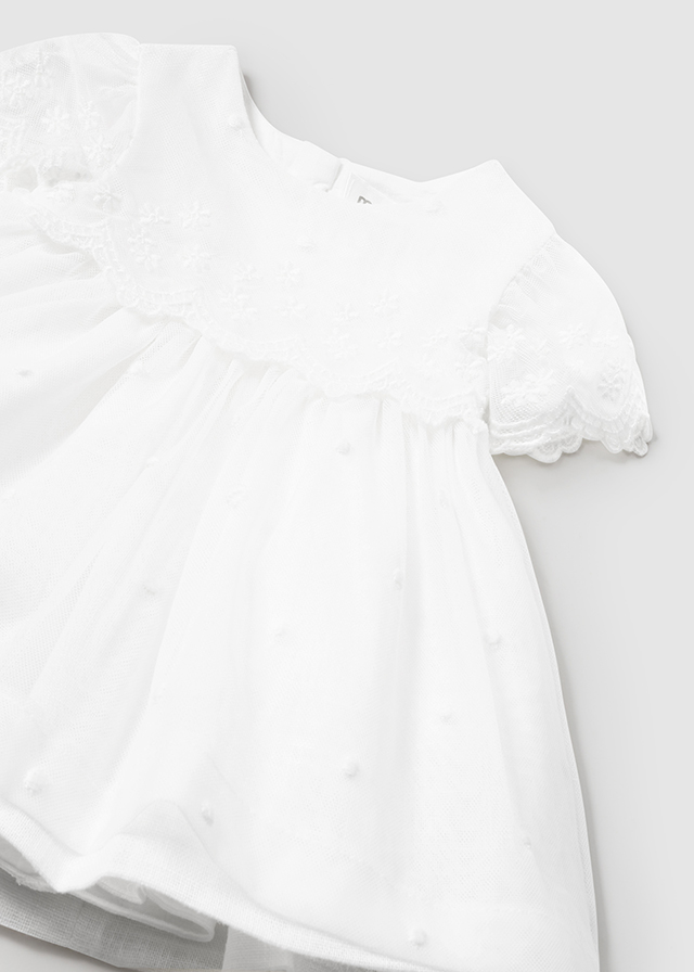 Dievčenské šaty - MYRL - NB class - Newborn Tulle Embroidered Dress