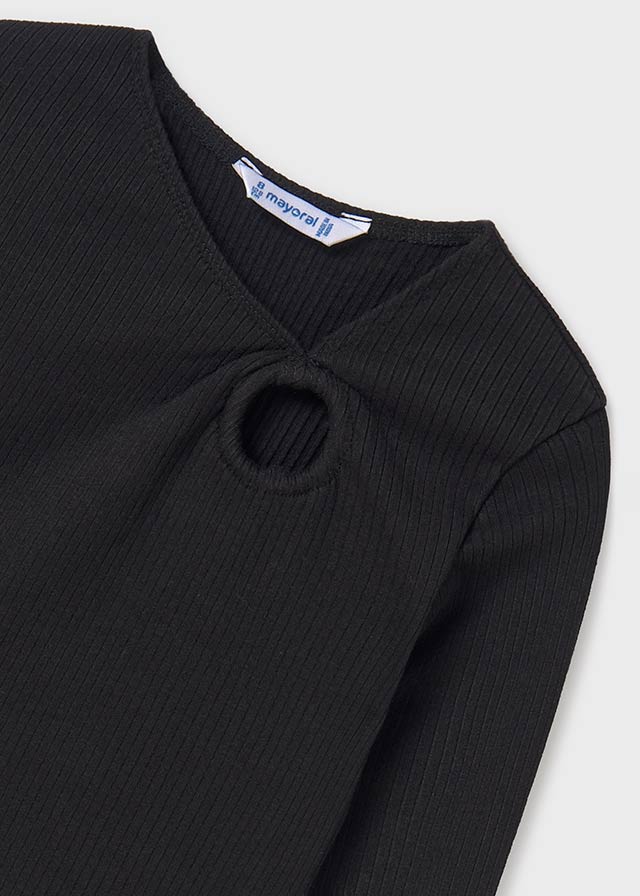 Dievčenské tričko s dlhým rukávom - MYRL - Ribbed Gathered Shirt