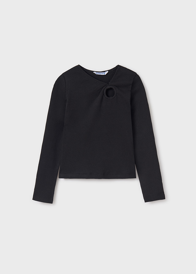 Dievčenské tričko s dlhým rukávom - MYRL - Ribbed Gathered Shirt