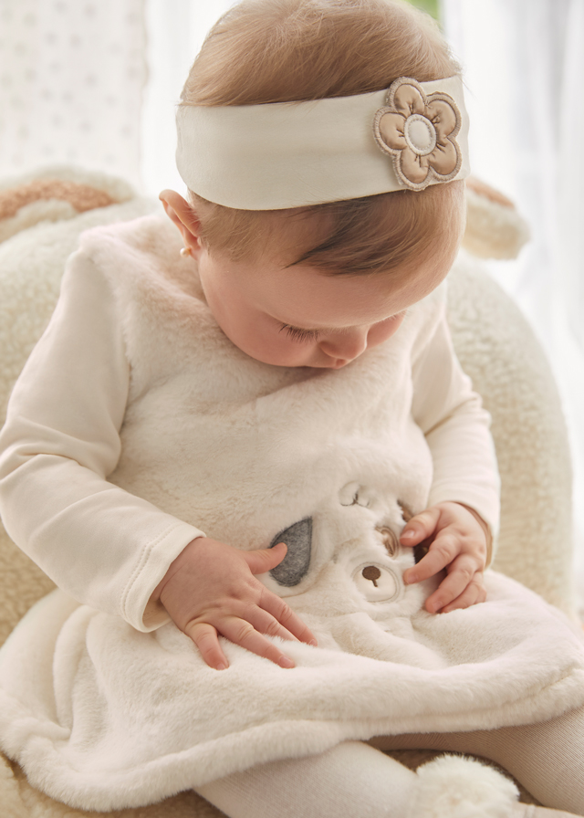 Dievčenské šaty s čelenkou - MYRL - Newborn Fur Dress with Headband