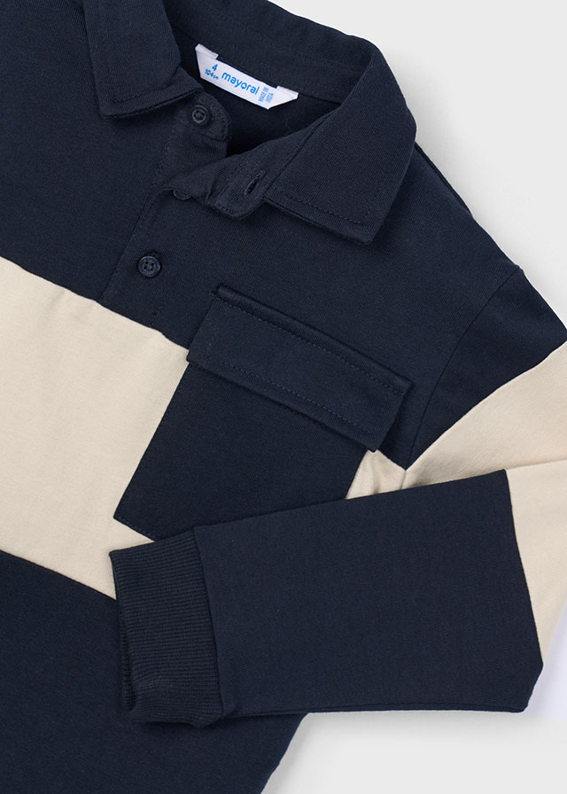Chlapčenská polokošeľa s dlhým rukávom - MYRL - Striped Polo Shirt